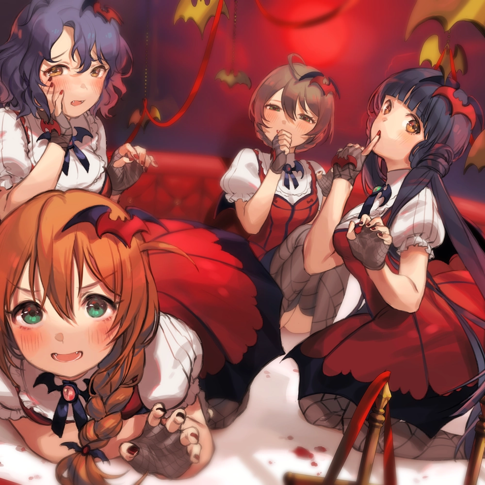 hình ảnh cô gái anime hóa thân thành vampire