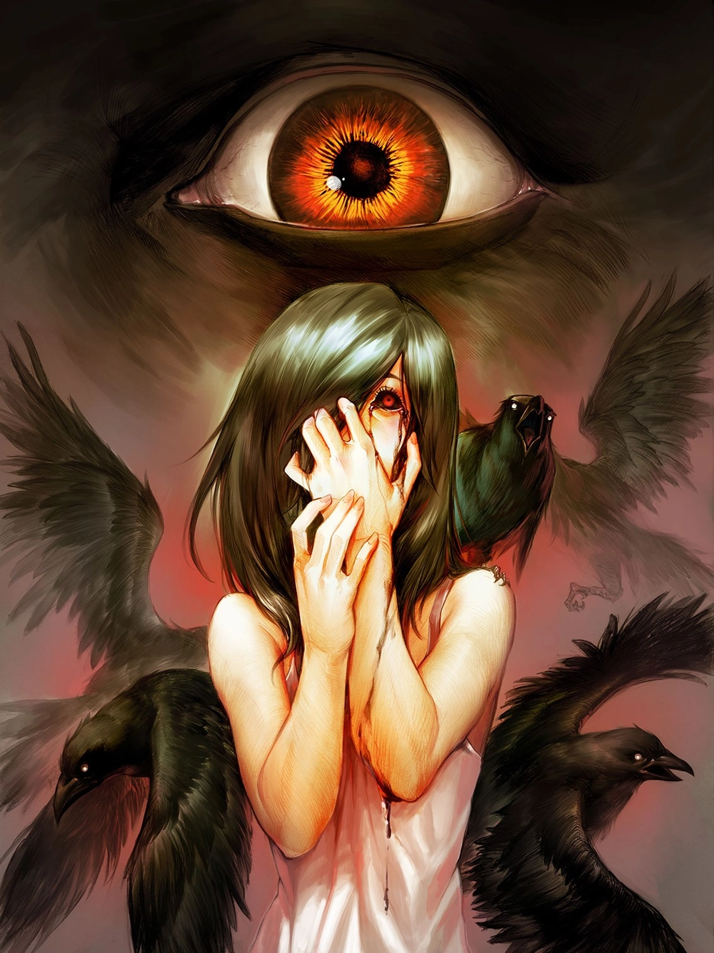 ảnh nhân vật anime nữ bị mù mắt