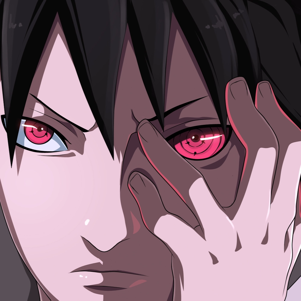 hình anime đôi mắt Sharingan của Sasuke Uchiha
