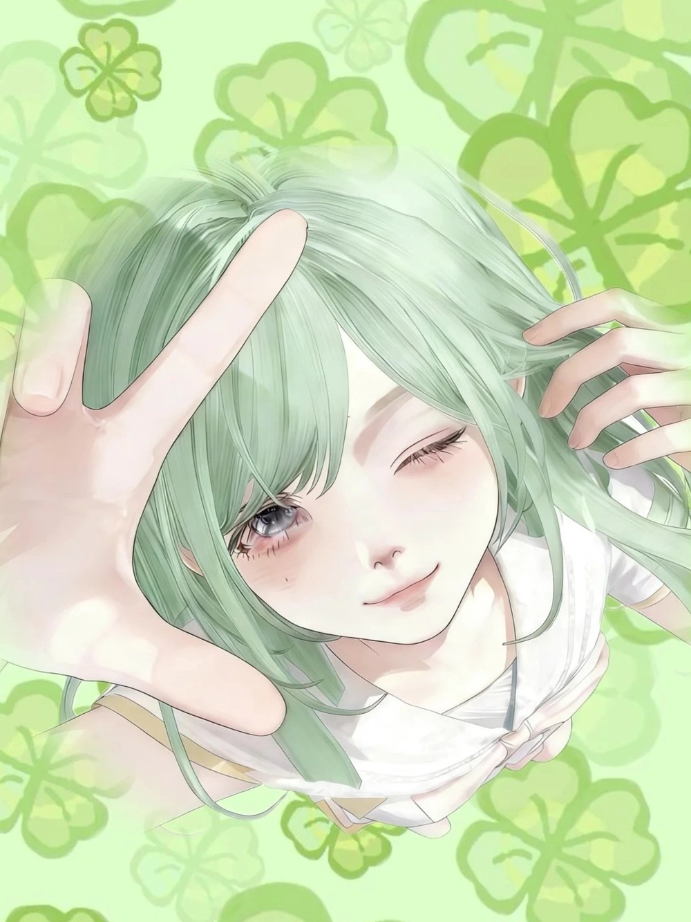 ảnh anime màu xanh lá 10