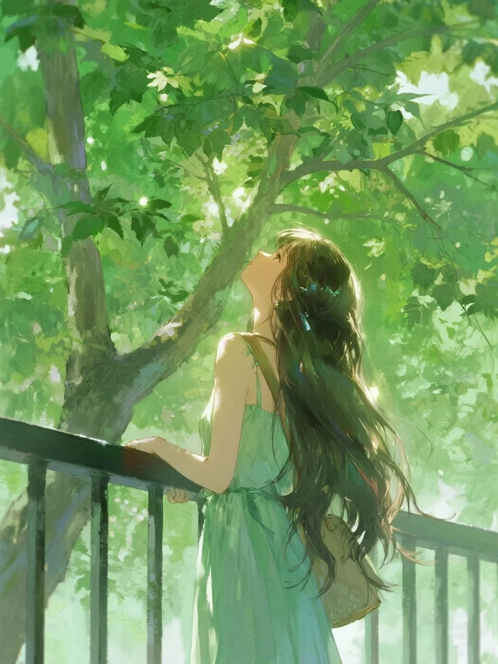 ảnh anime màu xanh lá 11