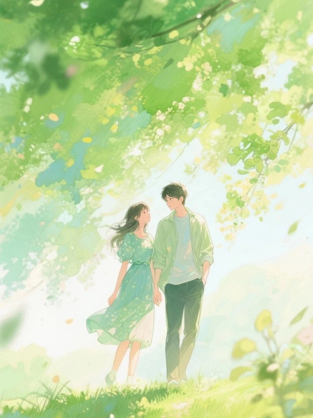 ảnh anime màu xanh lá 12