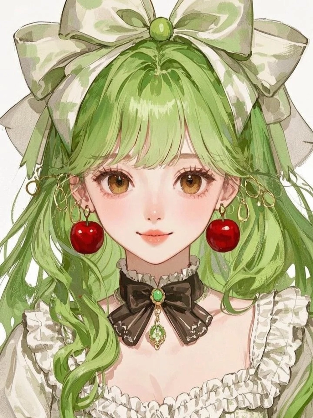 ảnh anime màu xanh lá 14