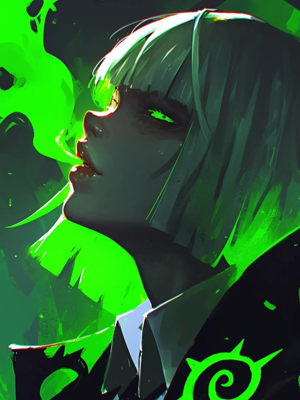 ảnh anime màu xanh lá 15