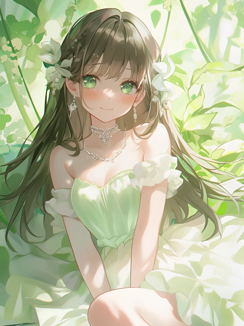 ảnh anime màu xanh lá 3