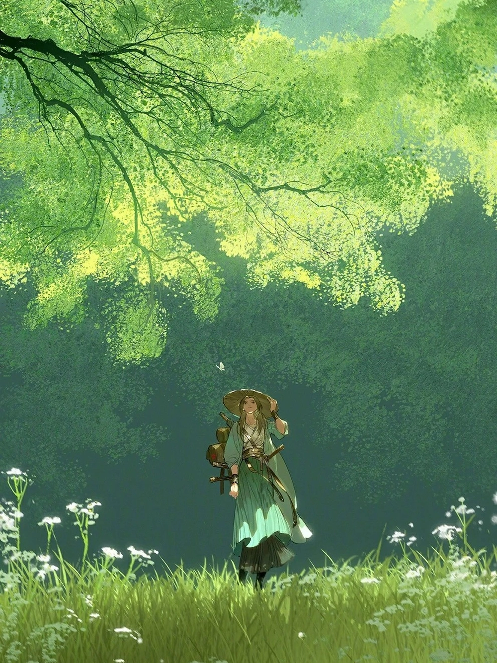 ảnh anime màu xanh lá 4