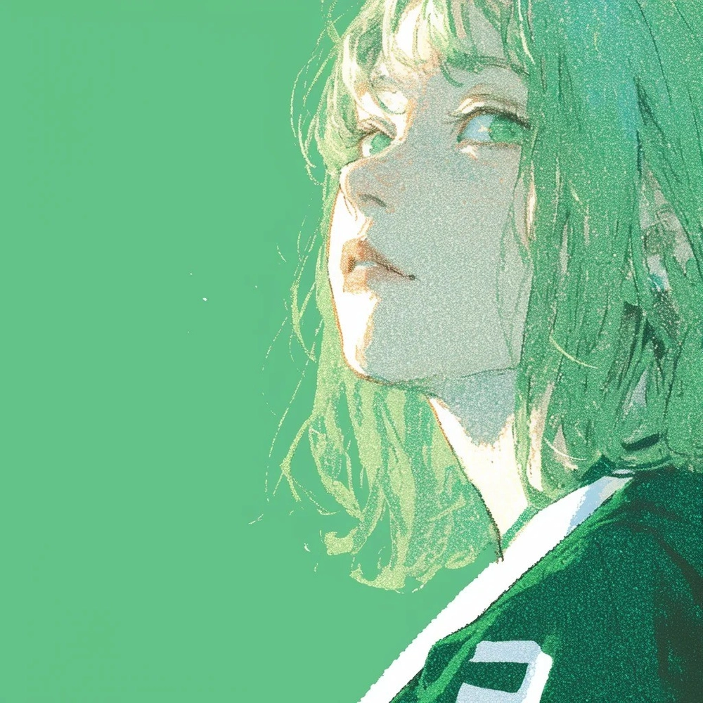 ảnh anime màu xanh lá 7