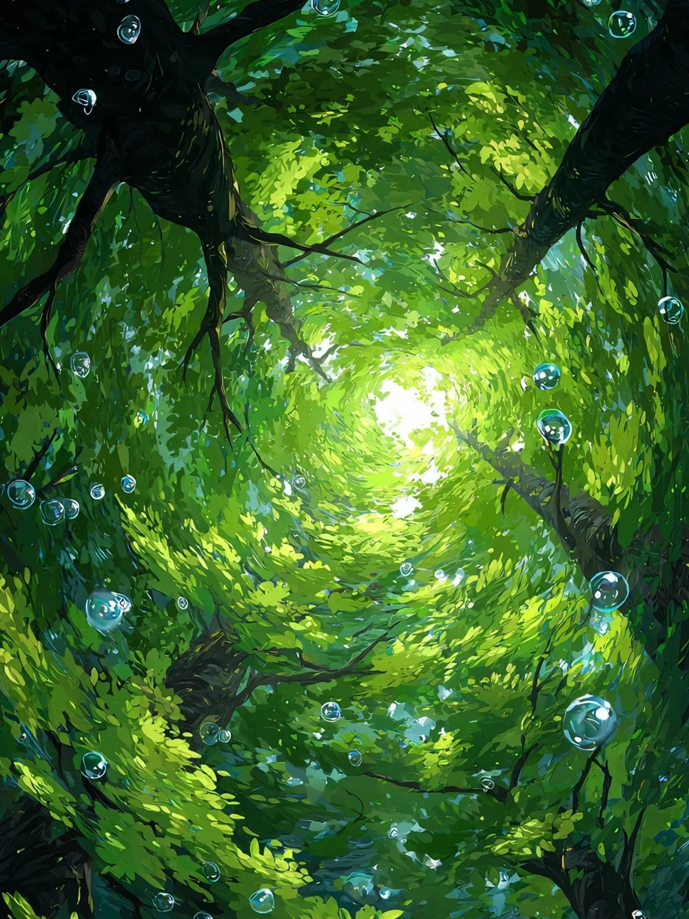 ảnh anime màu xanh lá cây