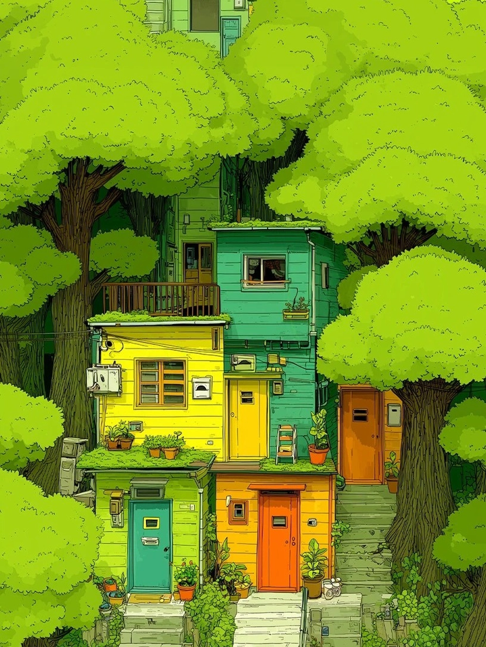 ảnh anime màu xanh lá