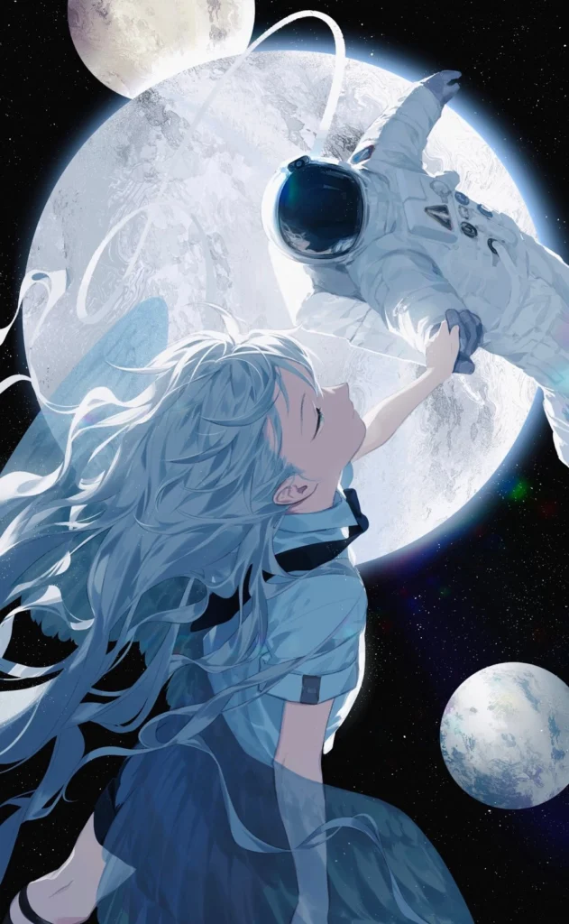 ảnh anime phi hành gia không trọng lực