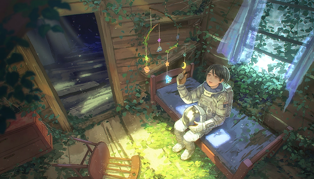 ảnh phi hành gia anime nghệ thuật đẹp mắt 