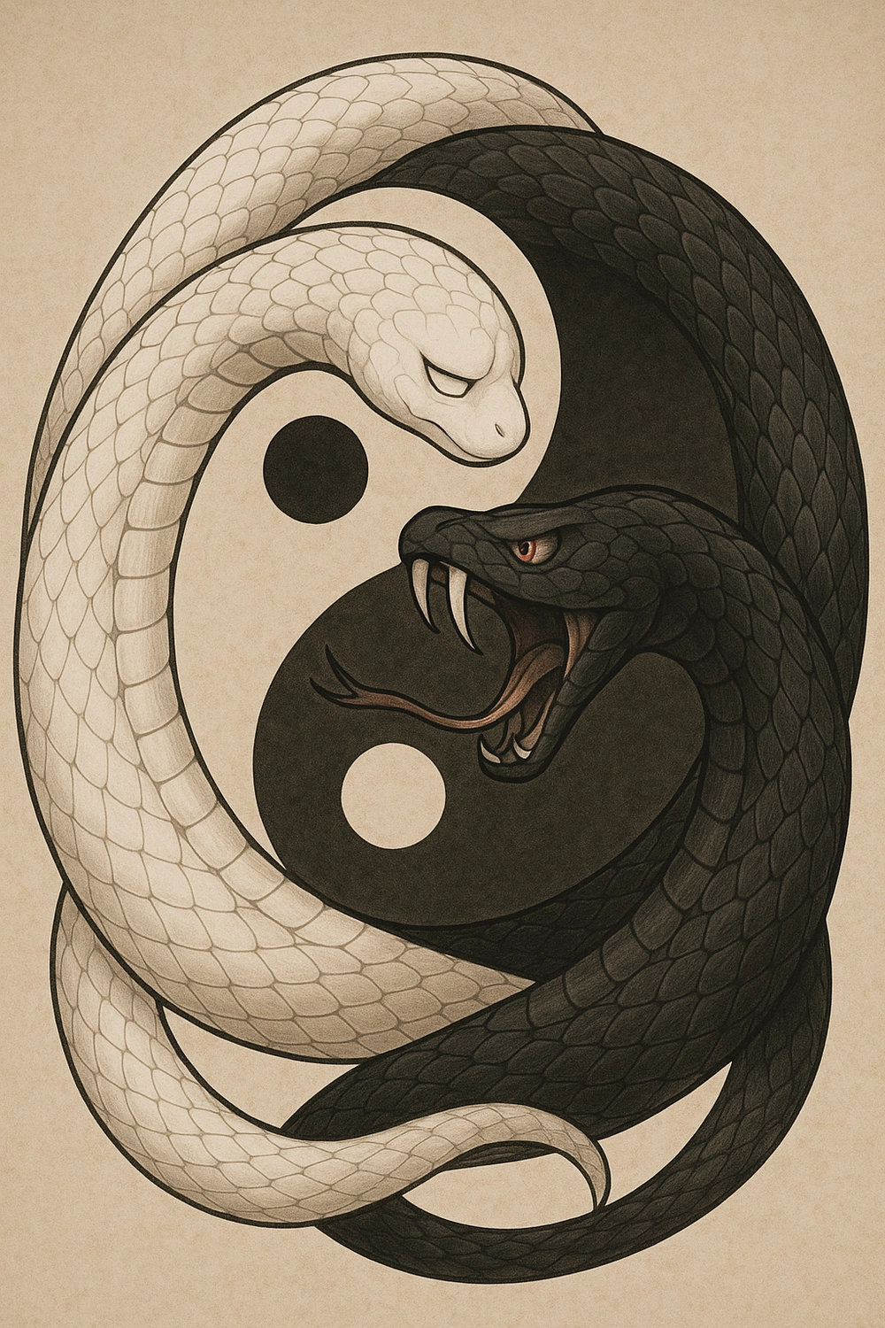 hình ảnh con rắn anime phong cách cổ trang huyền bí