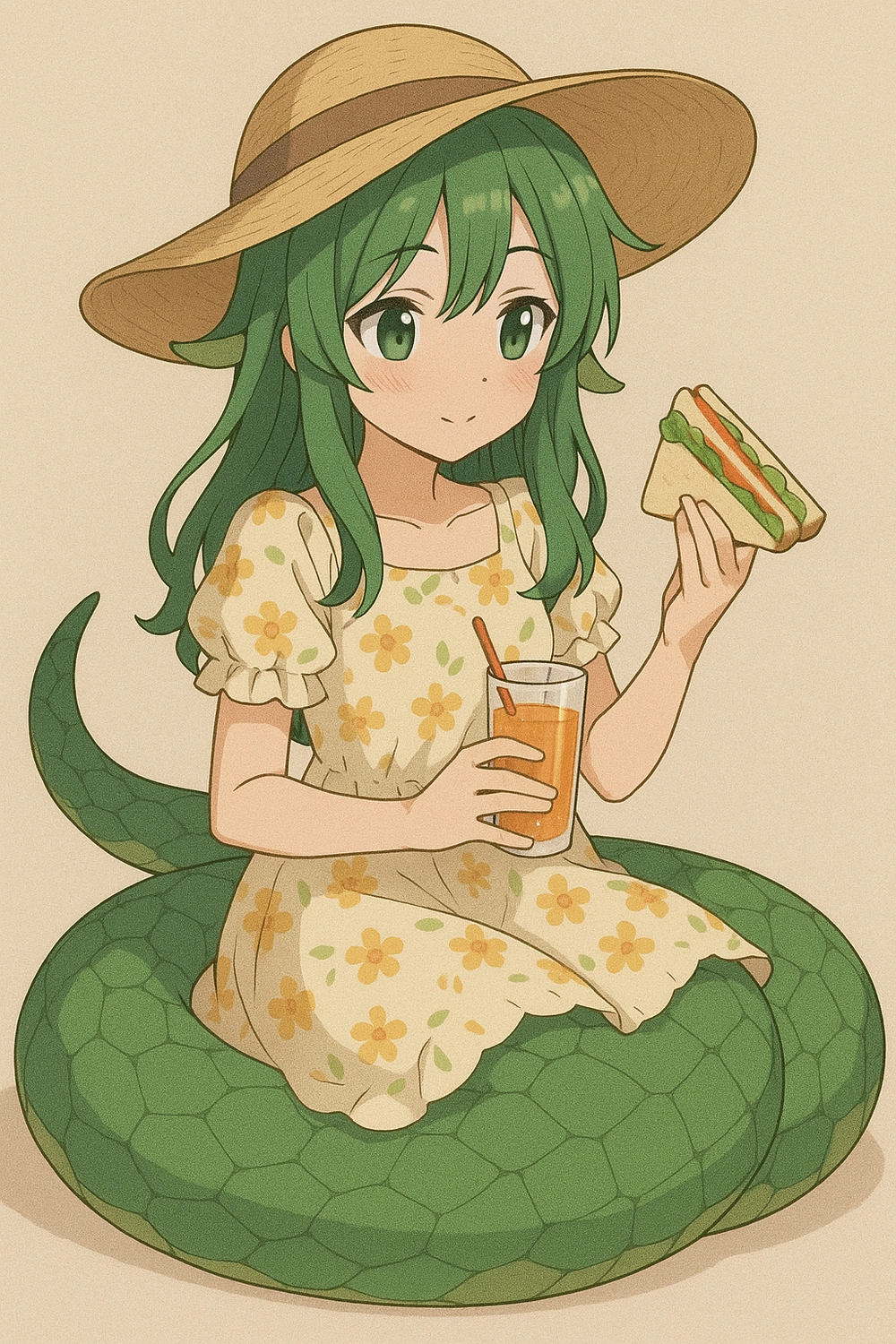 ảnh anime rắn cute, độc đáo