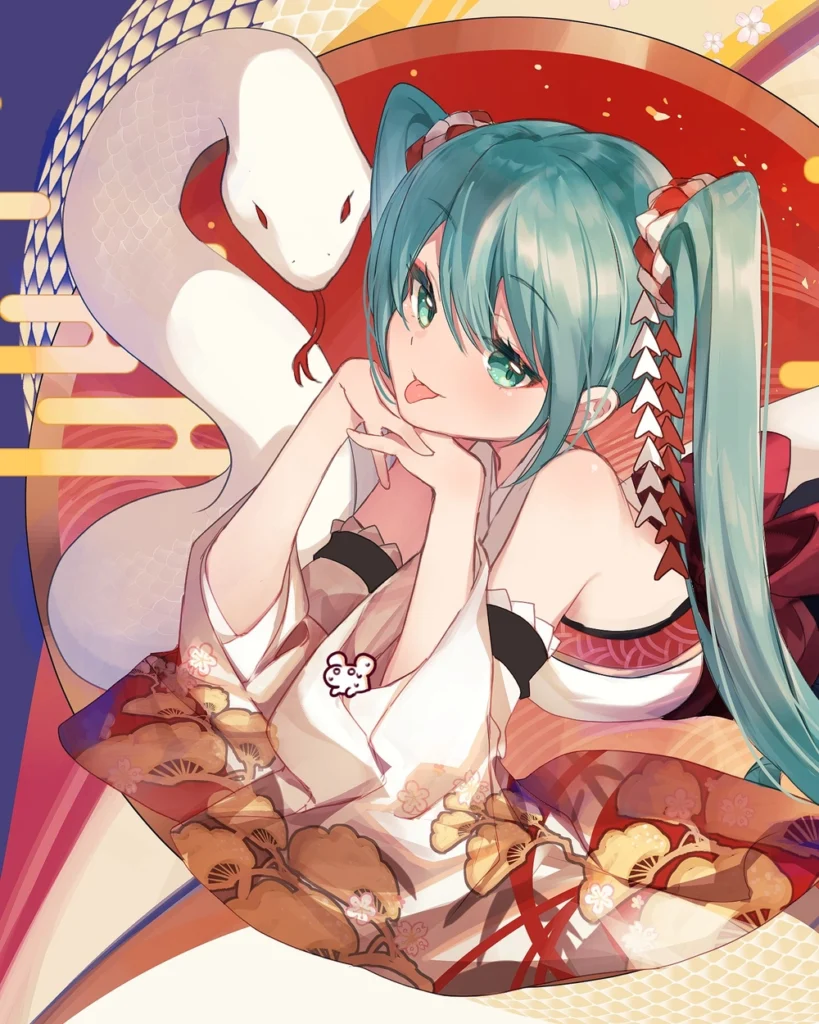 hình ảnh con rắn anime đầy màu sắc rực rỡ