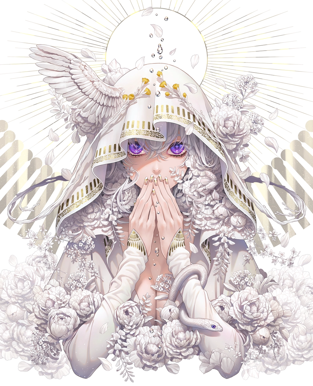 ảnh anime rắn với hiệu ứng ánh sáng lung linh