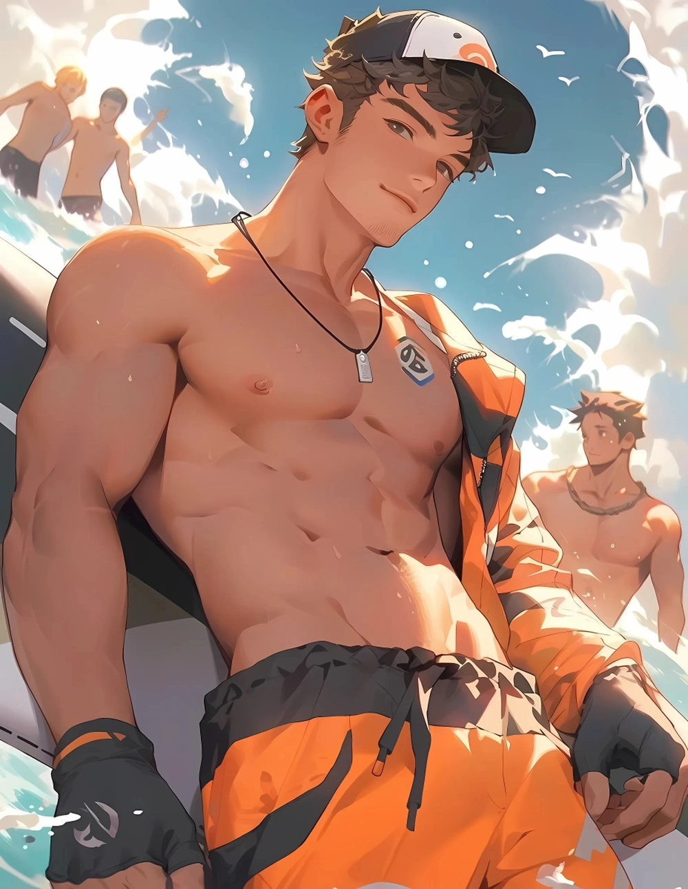 trai đẹp anime sáu múi cực ngầu