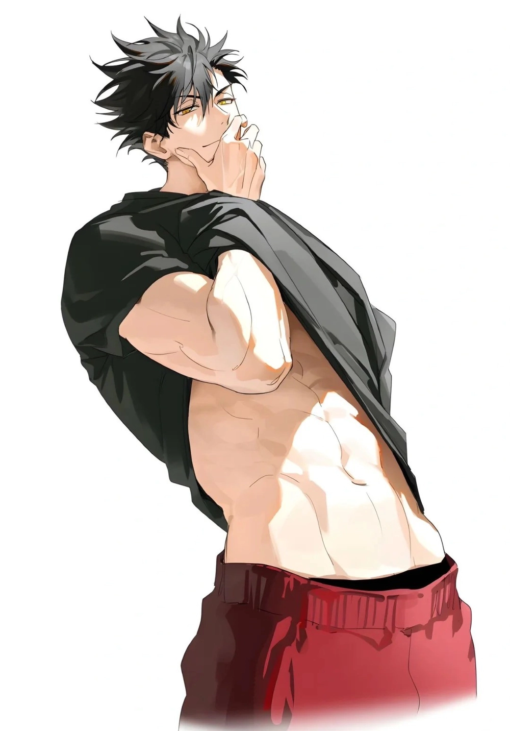 trai anime sáu múi khi tập luyện 