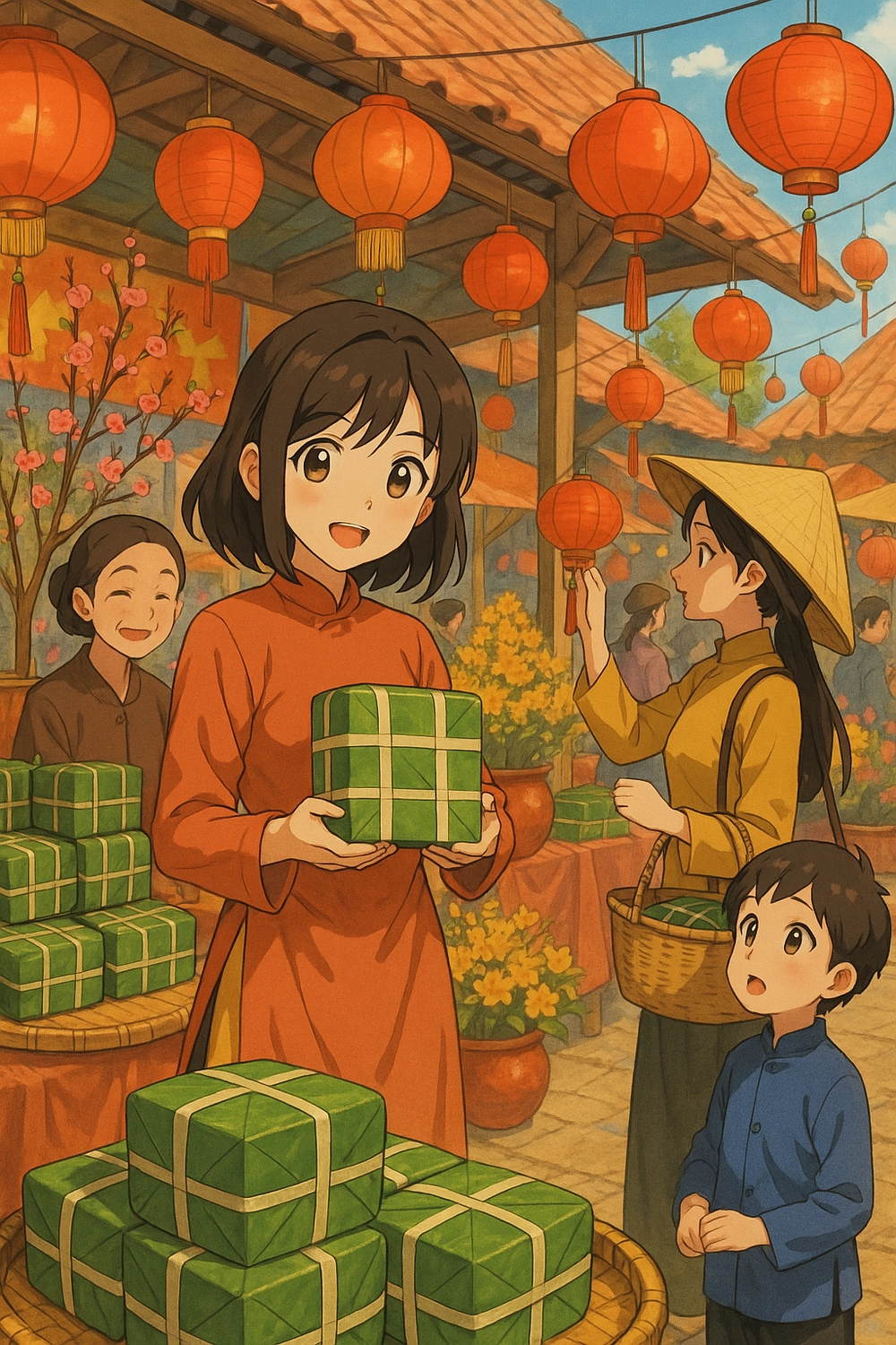 ảnh anime tết việt nam rực rỡ