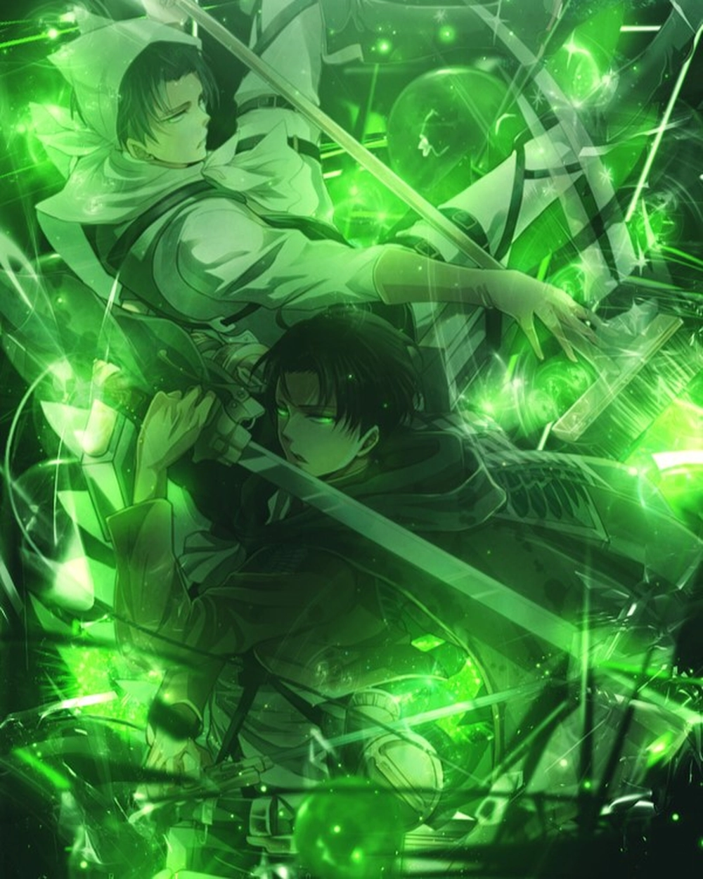 hình ảnh anime màu xanh lá cây