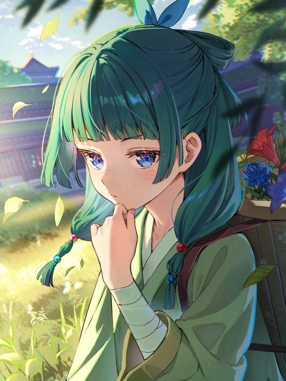 ảnh anime xanh lá dễ thương