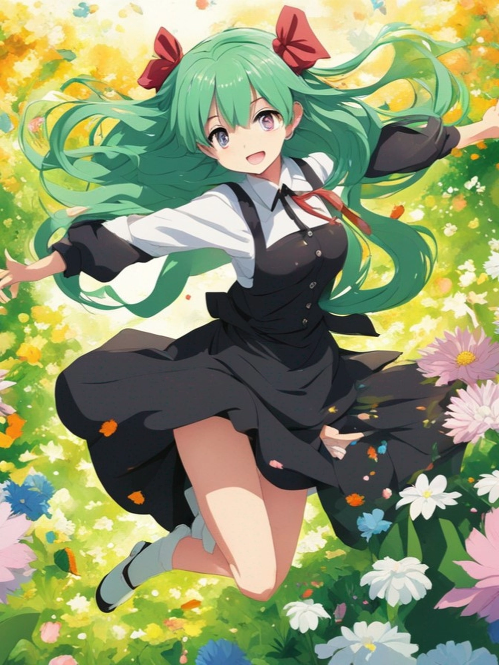 hình ảnh hoạt hình anime tông xanh