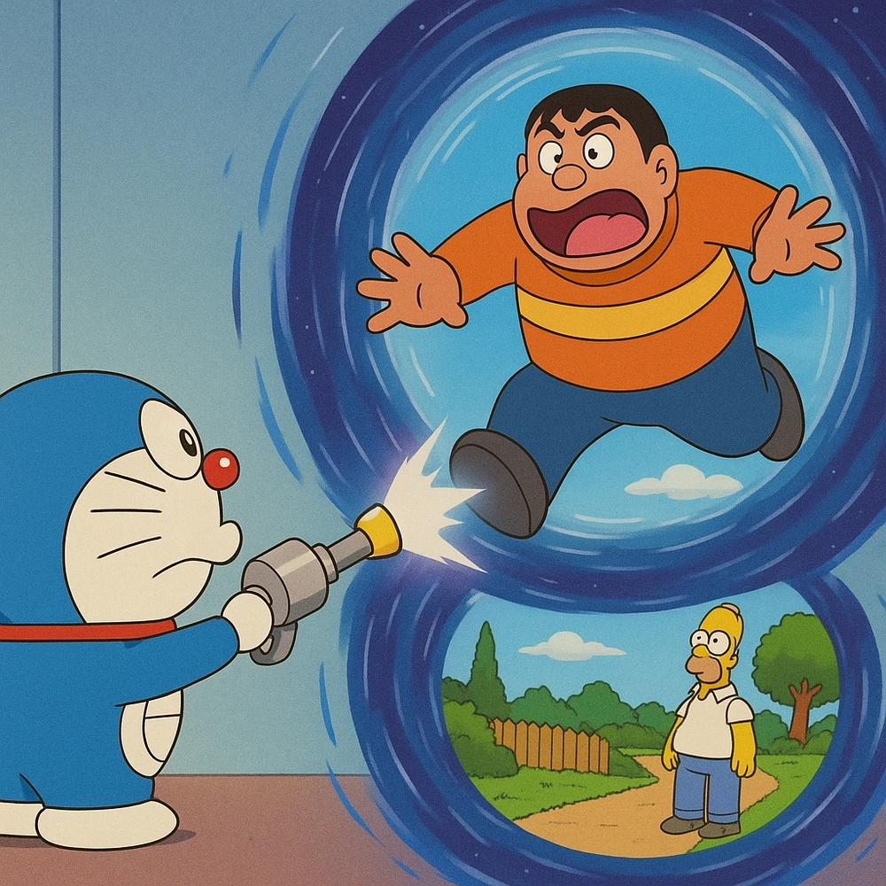 hình chaien và doremon trong khoảnh khắc hài hước