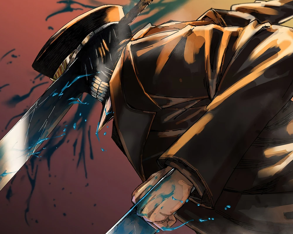 ảnh chainsaw man denji chiến đấu dữ dội 