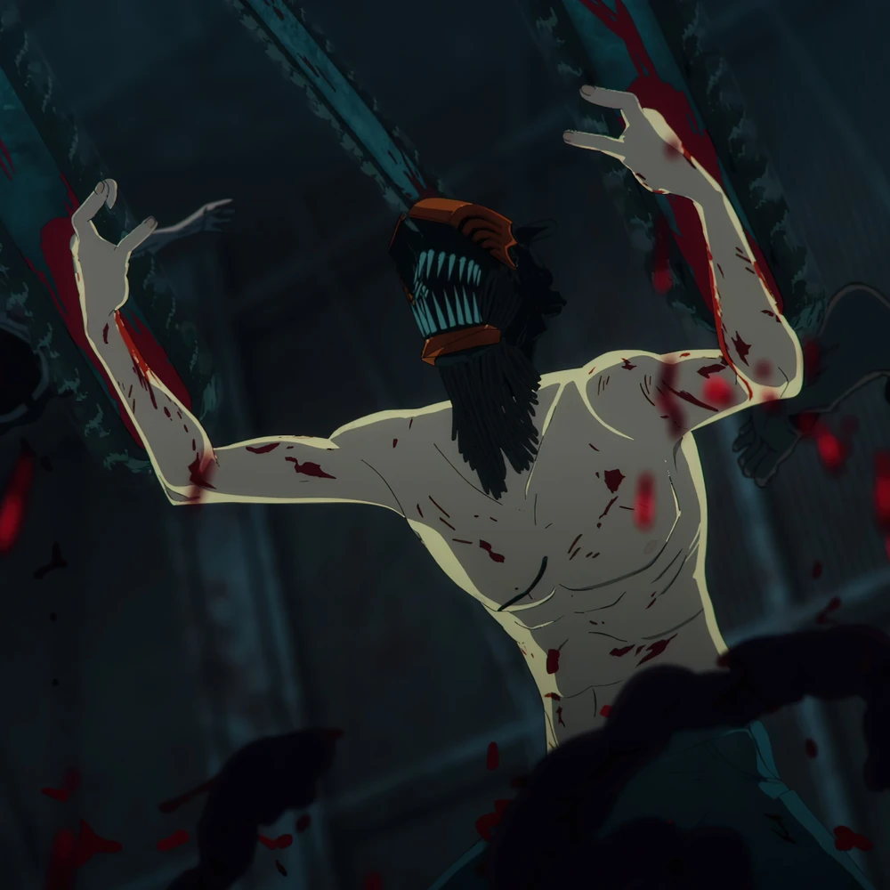 ảnh chainsaw man phong cách hành động 