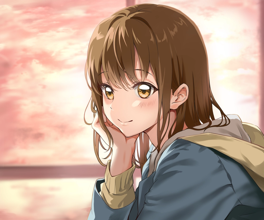 ảnh chinatsu ngắm hoàng hôn