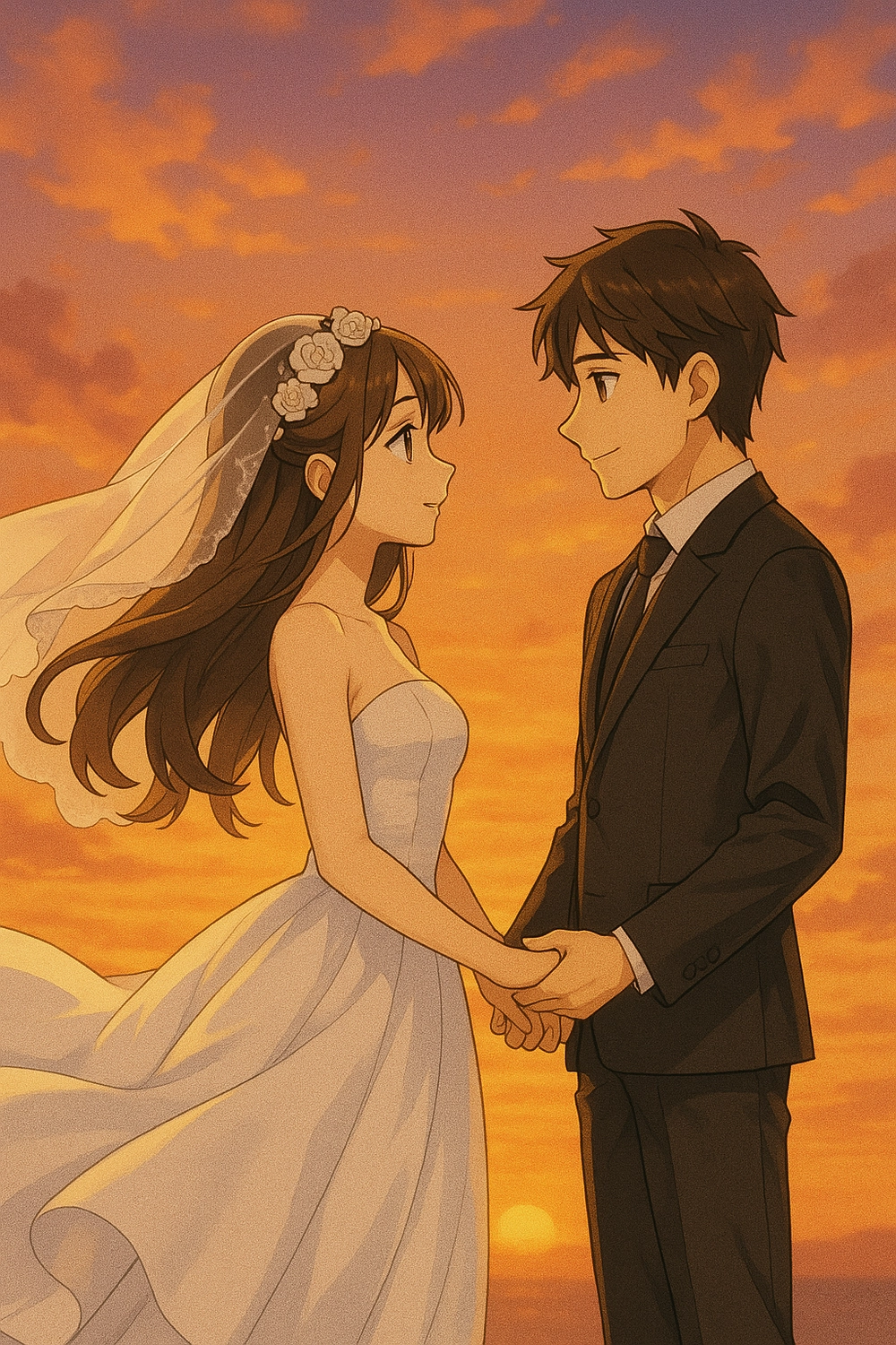 ảnh cô dâu chú rể anime đẹp lãng mạn