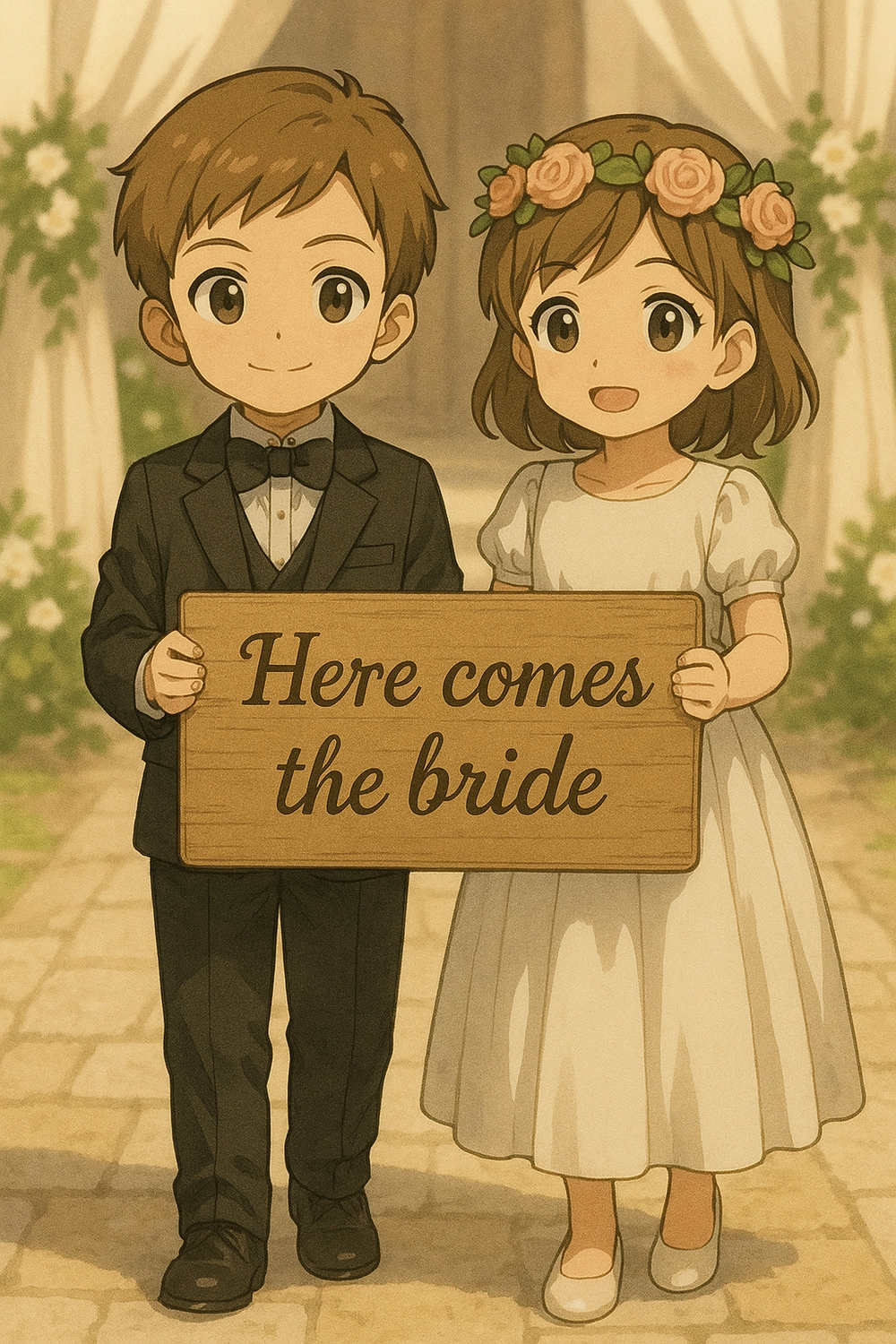 hình ảnh cô dâu chú rể hoạt hình phong cách chibi