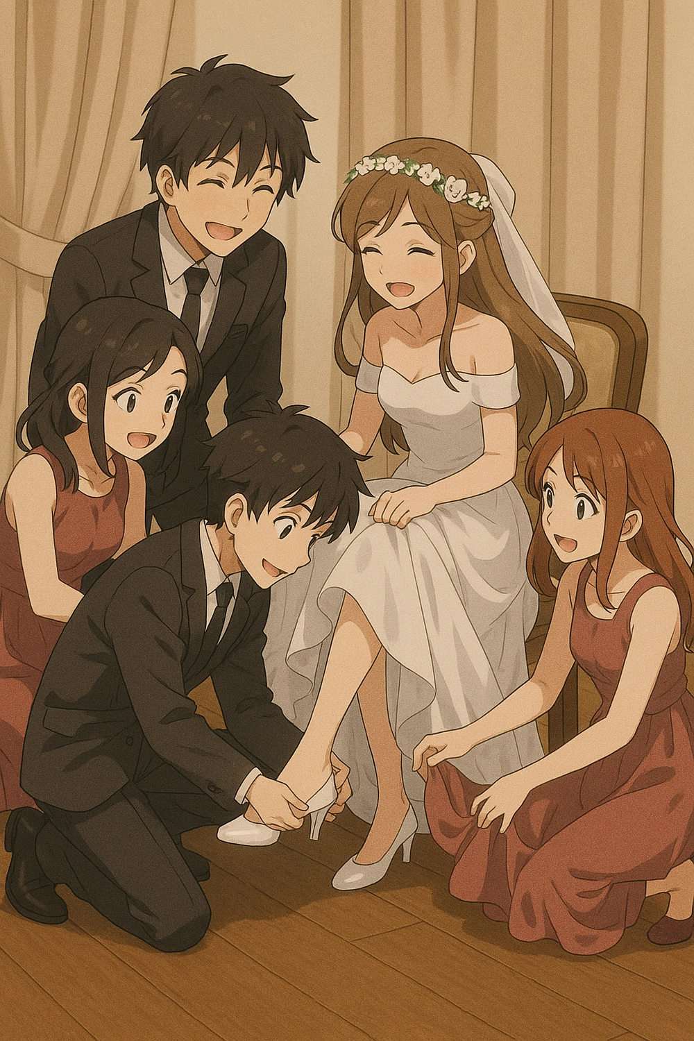 ảnh phù dâu phù rể anime đáng yêu, dễ thương