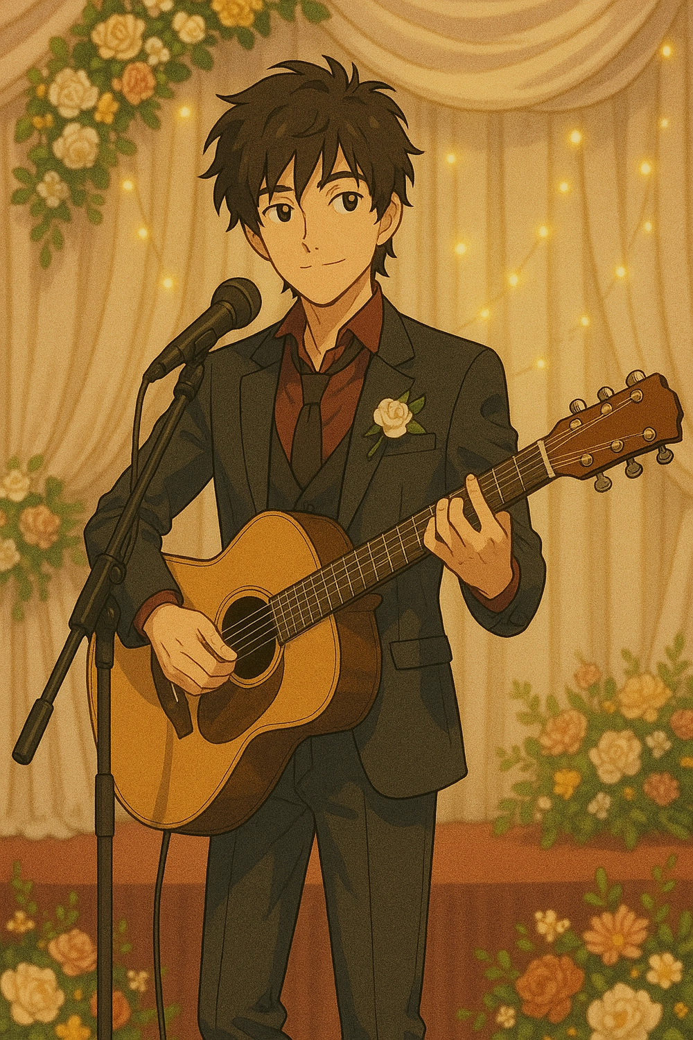 ảnh anime chú rể đang hát