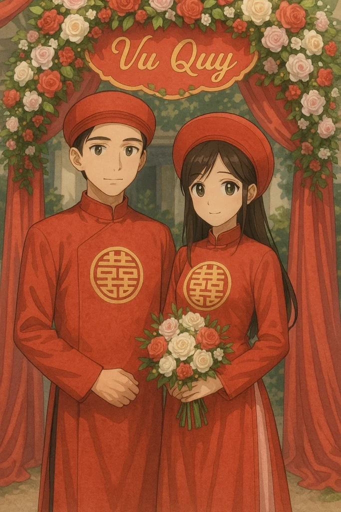 anime cô dâu chú rể phong cách cổ điển