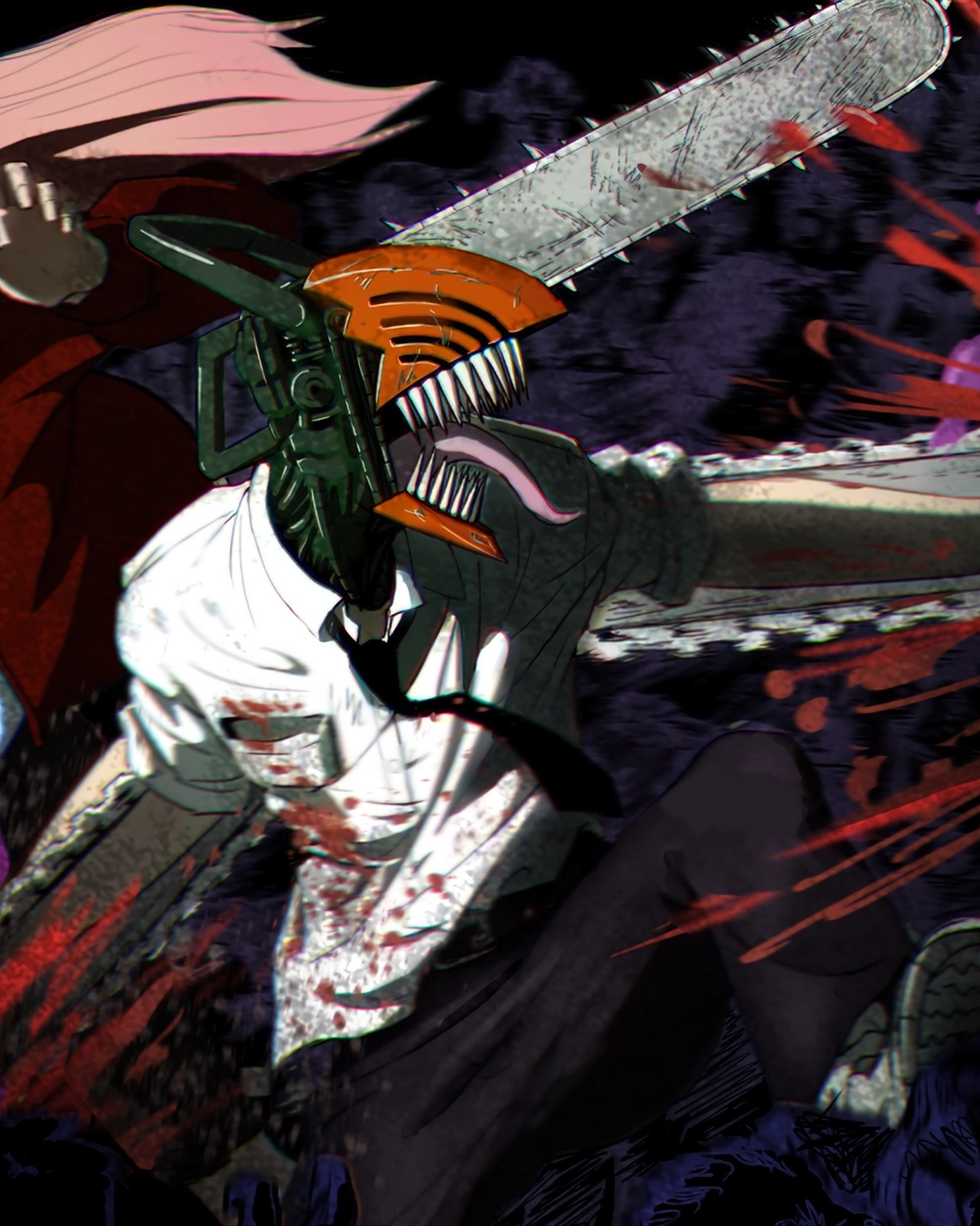 denji đối đầu katana man trong chainsaw man 