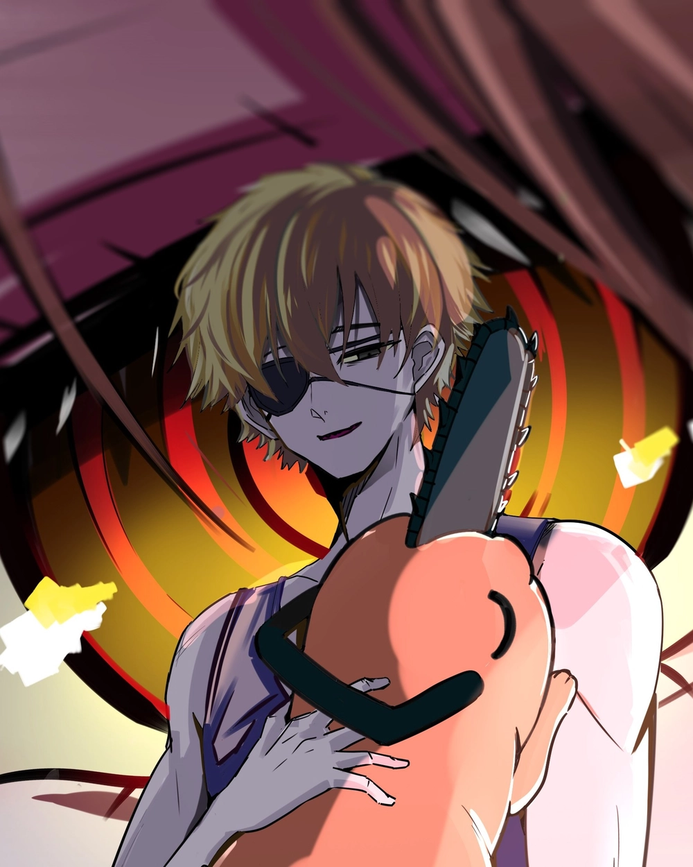 ảnh denji cool ngầu phong cách chiến đấu 