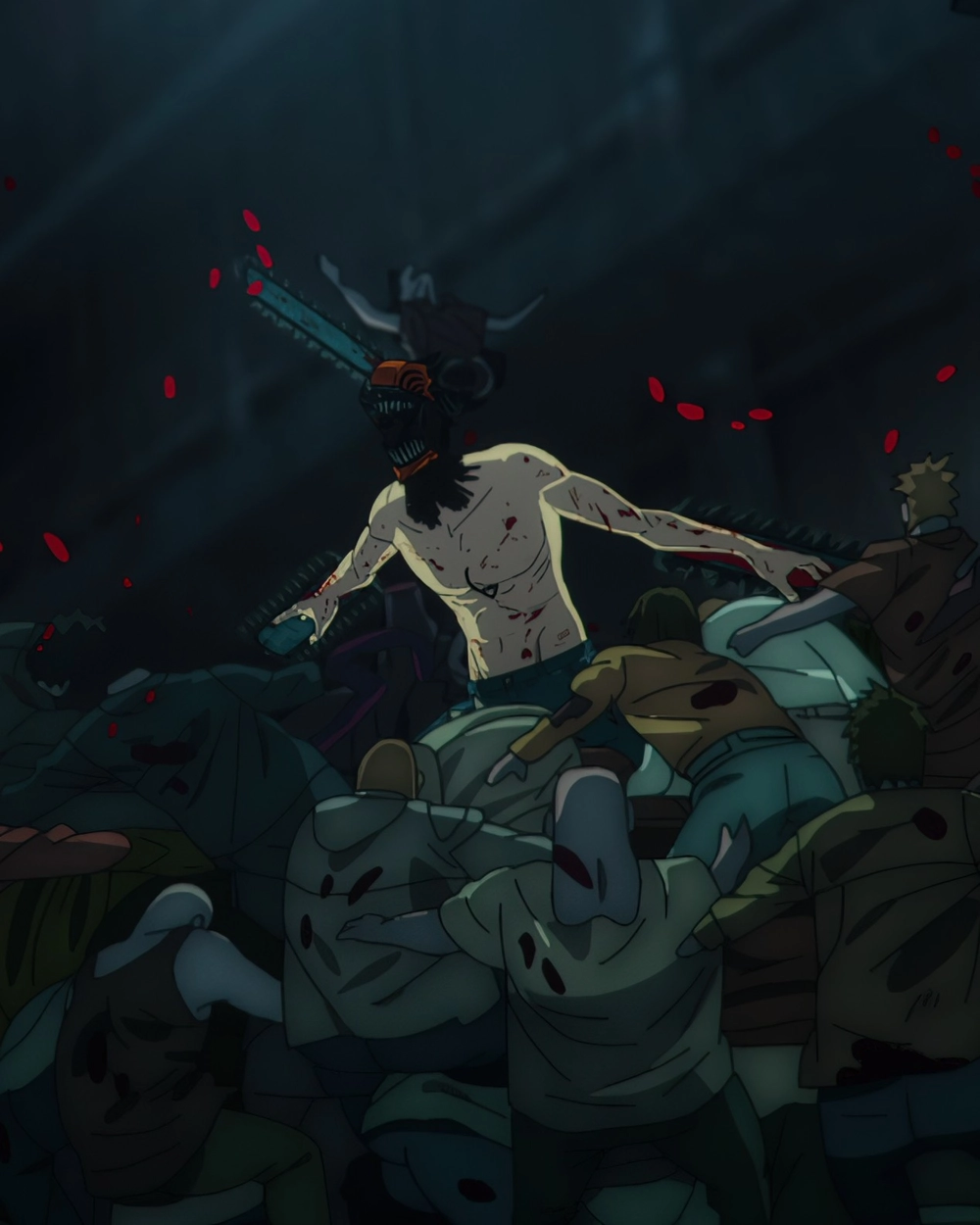 denji tạo dáng ngầu trong trận chiến 