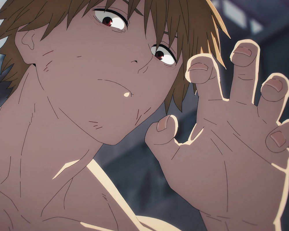 hình ảnh hành động của denji trong anime 