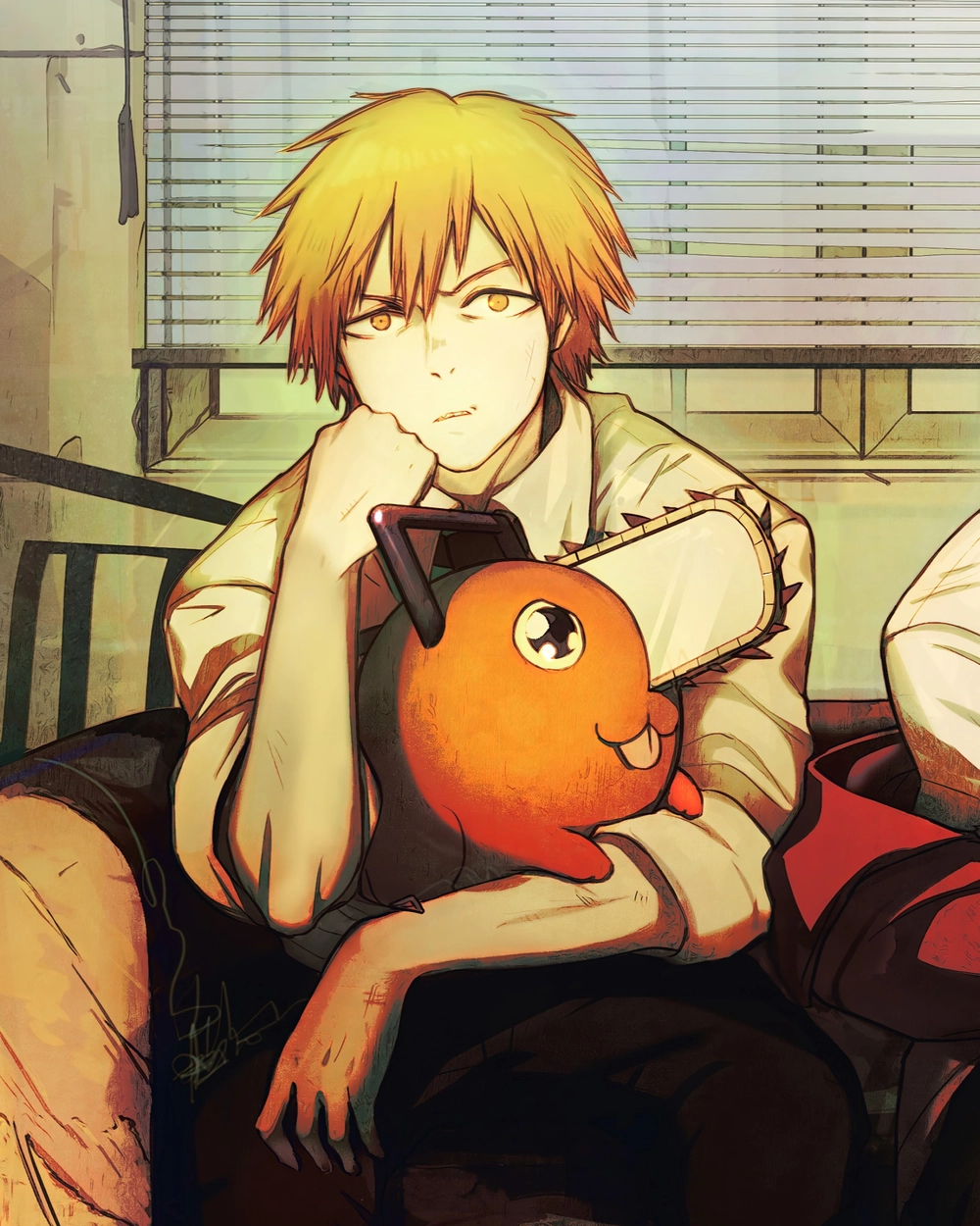 ánh sáng chiếu lên denji 