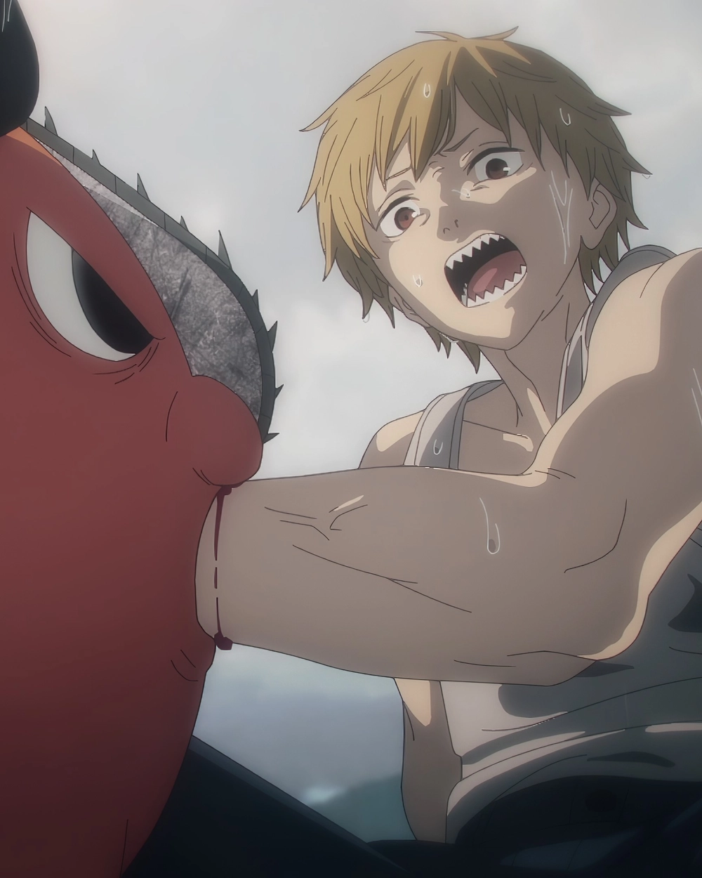 denji trầm lặng trước khi hóa cưa 