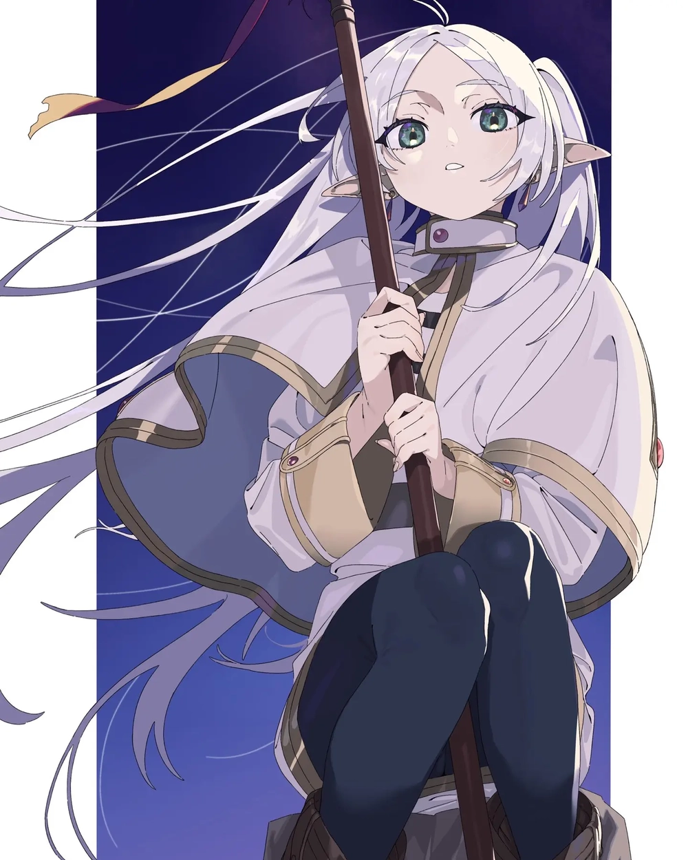 ảnh frieren mỉm cười nhẹ