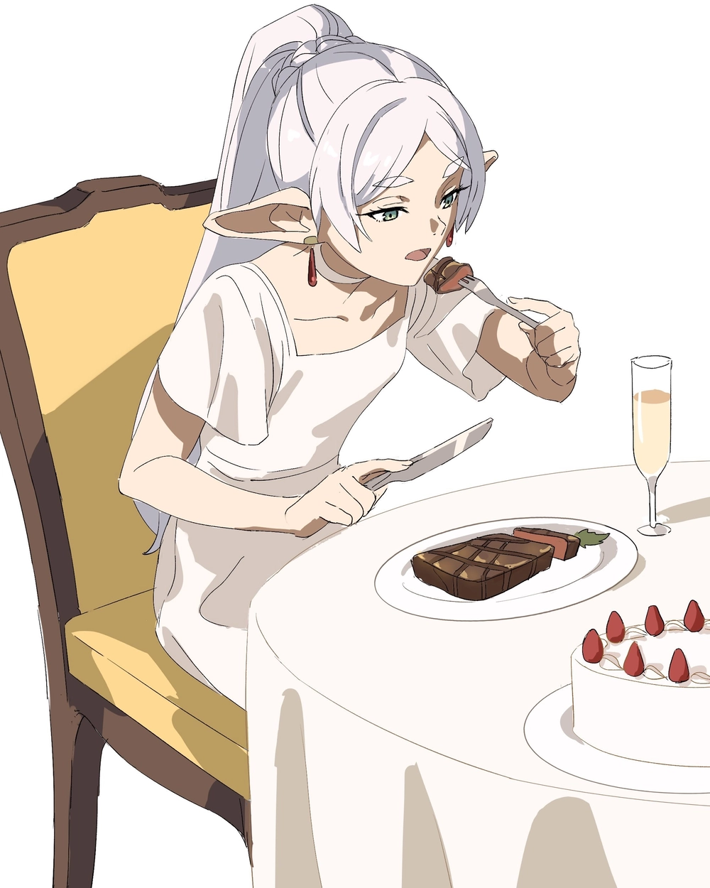 ảnh nhân vật frieren trong anime tiễn táng pháp sư