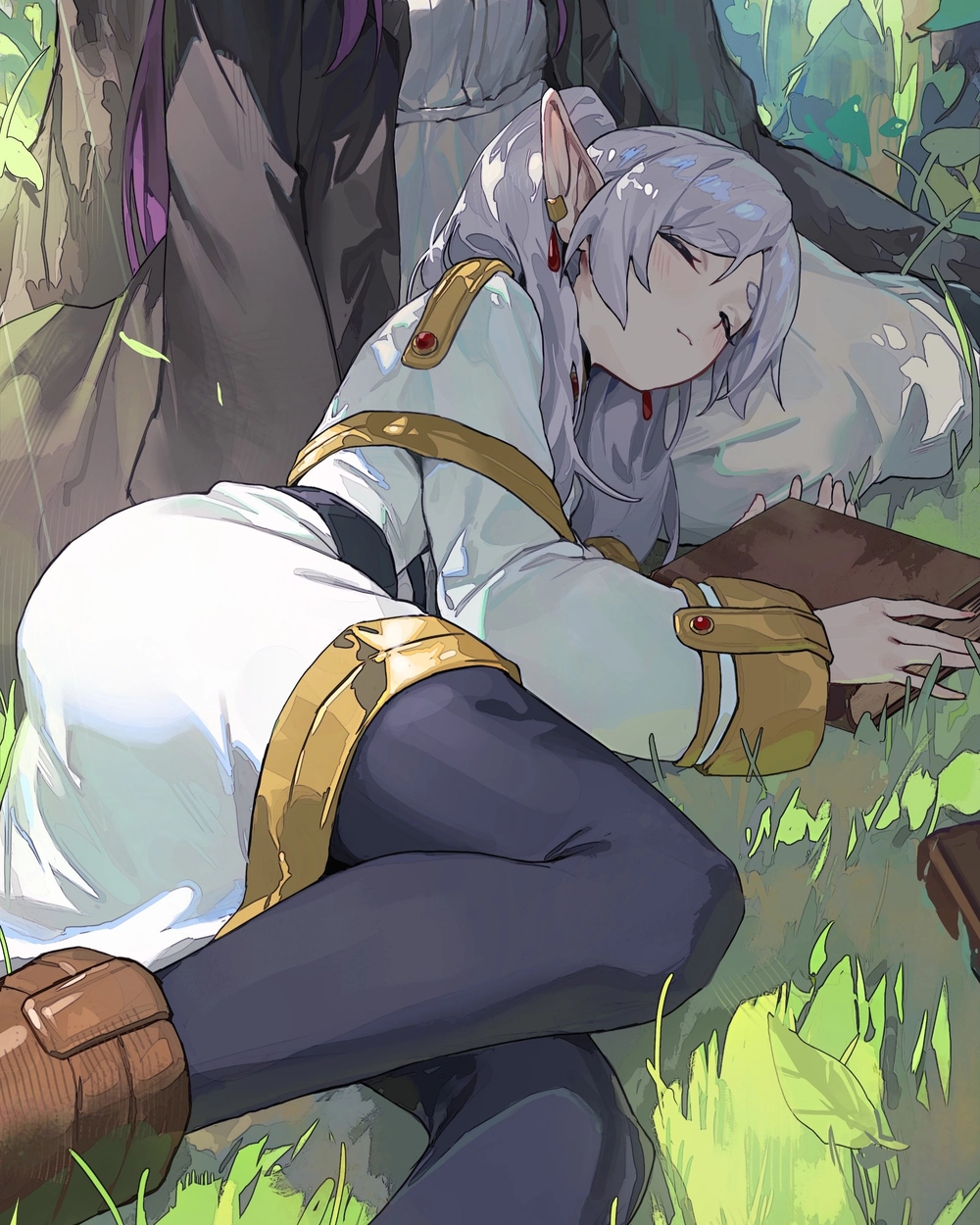 ảnh frieren bên Fern và Stark