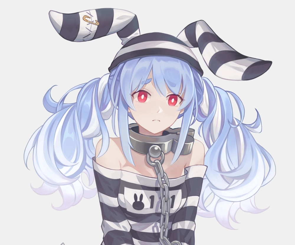 ảnh gái xinh anime cute tóc xanh dương 