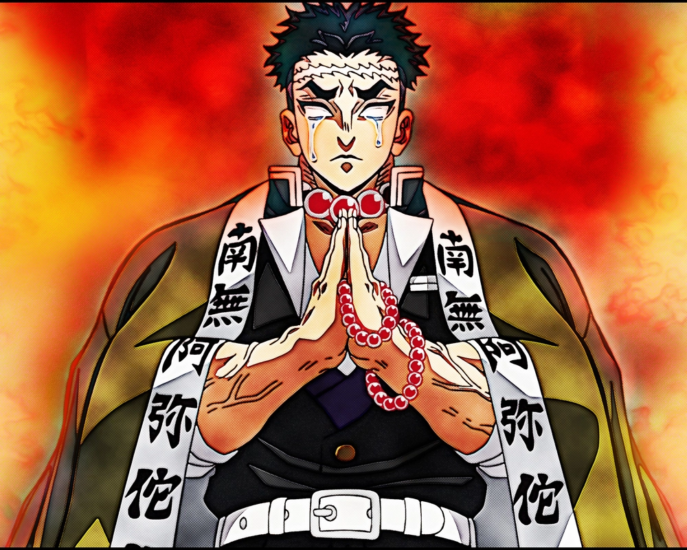 ảnh gyomei cầm chuỗi hạt