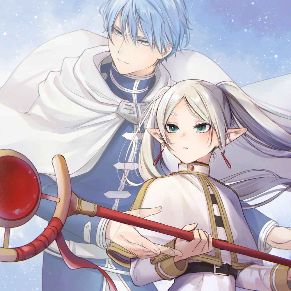 hình ảnh anime himmel và frieren tình cảm 