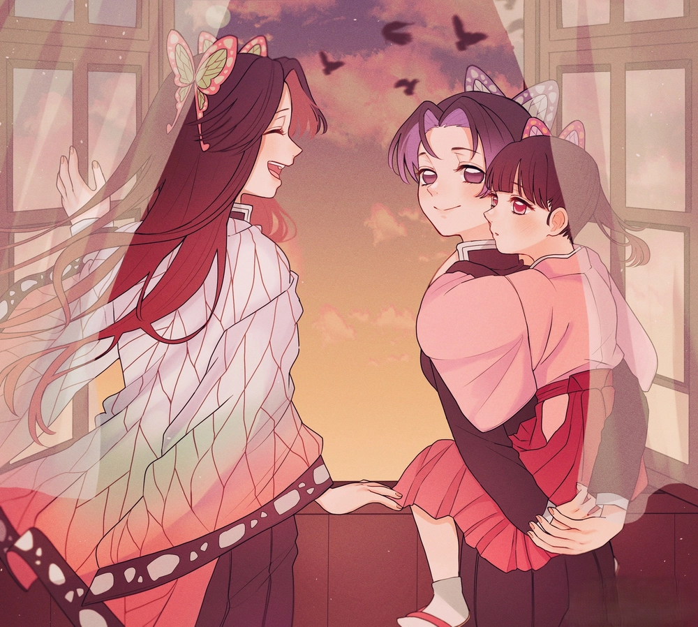 ảnh kanae và shinobu và kanao lúc còn nhỏ