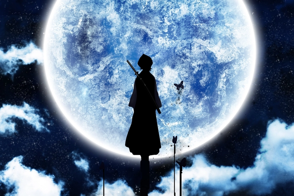 hình ảnh mặt trăng hoạt hình nền đen huyền ảo 