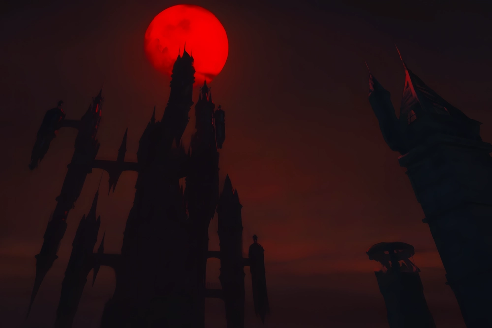 hình anime mặt trăng đỏ