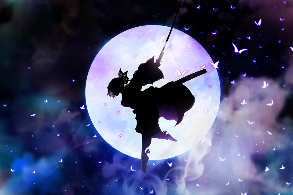 hình anime mặt trăng trong đêm yên tĩnh 